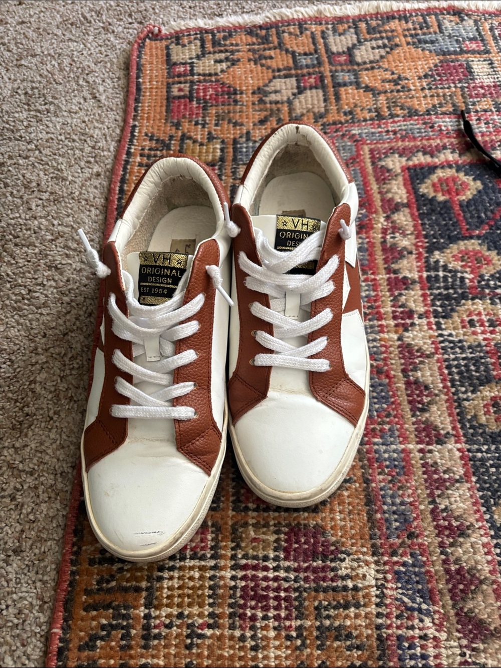 Vintage Havana White & Brown Low-Top Sneakers